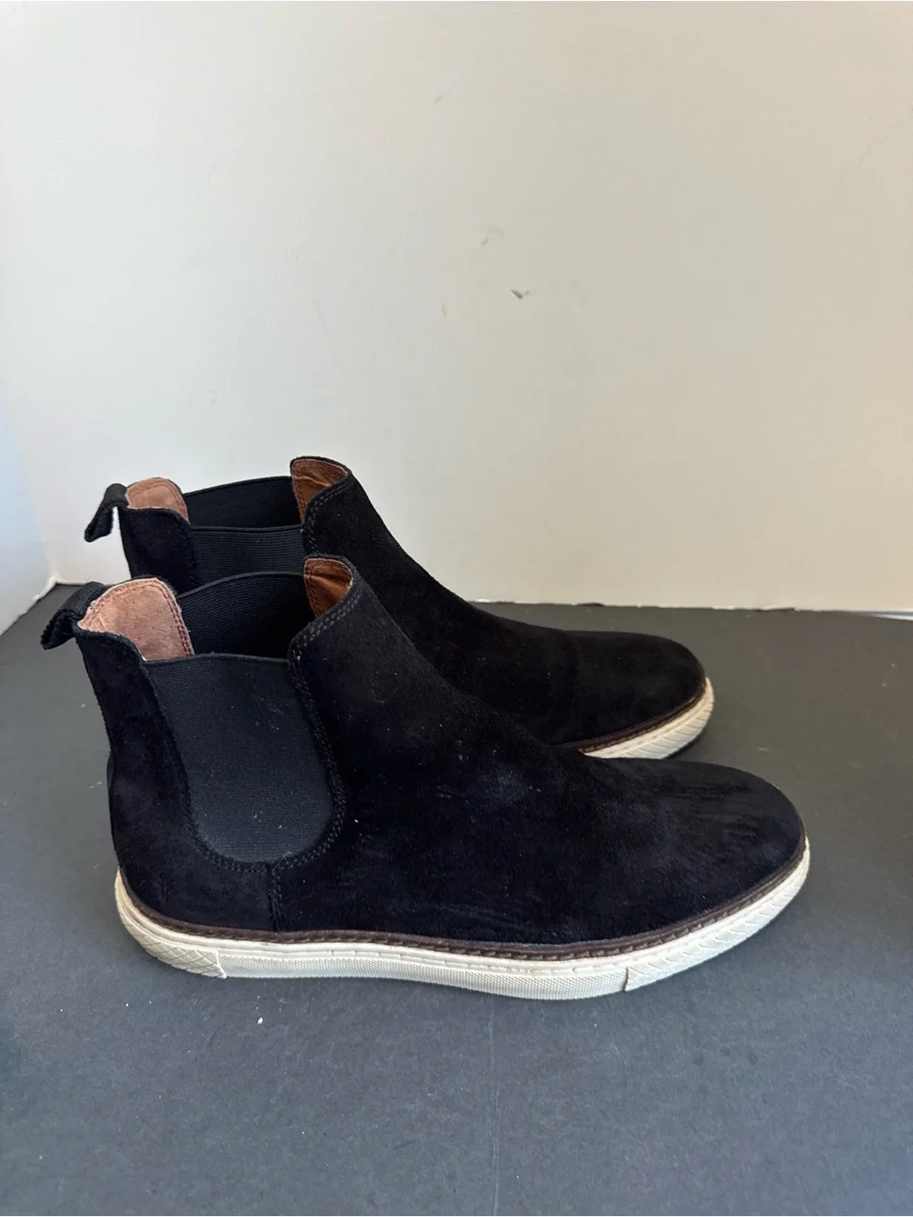 Frye Gates black suede Chelsea boots. Size 9